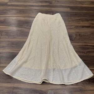 Keepsake The Label Skirt Womens Small White Sequin Maxi Farewell Formal Lined